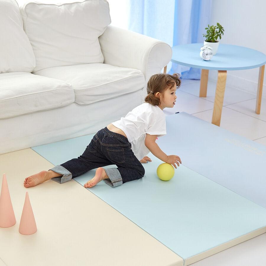 유아매트 항균 방수 4단 폴더매트 오션블루