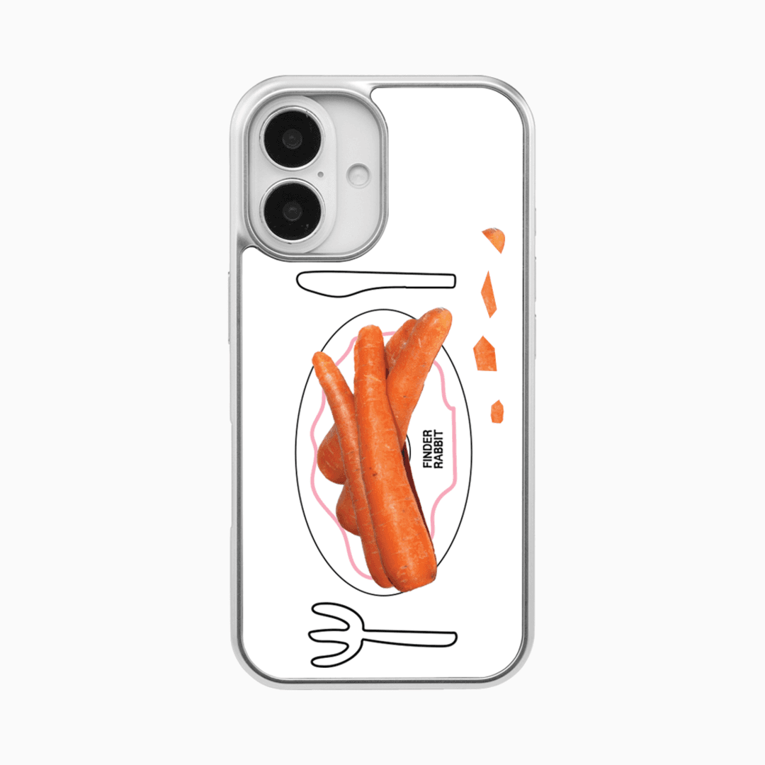 파인더래빗 식사시간 당근 ver 실버 에폭시 케이스