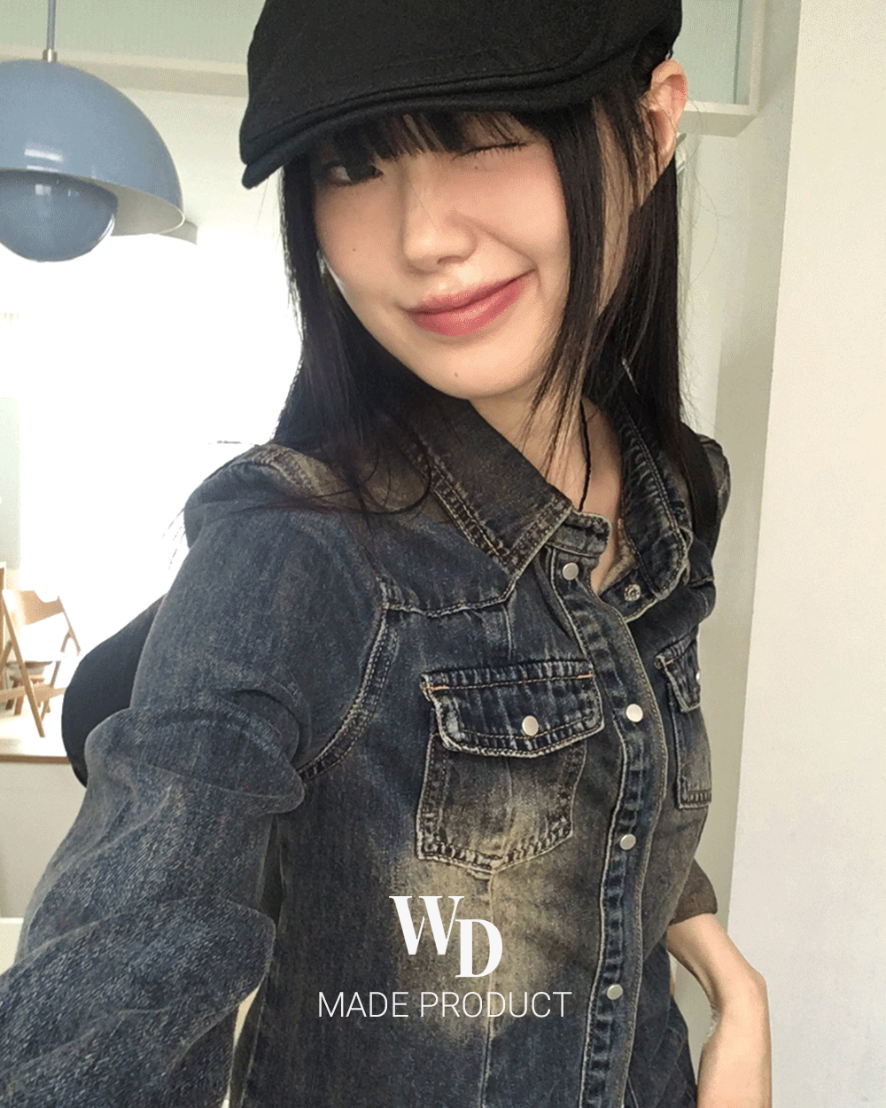 원더원더 [MADE] 코헬 빈티지 워싱 슬림핏 데님 셔츠