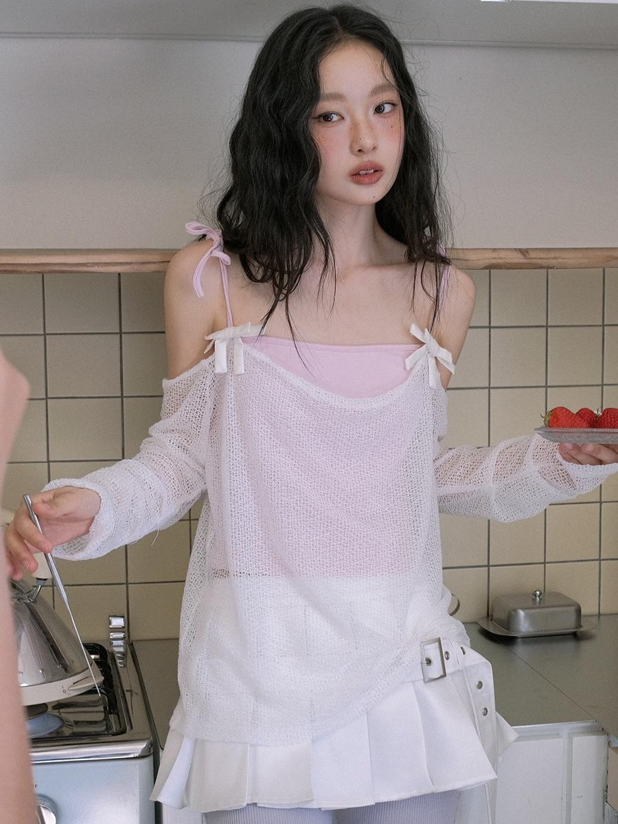 NO NUTS Angel Glint Mesh Top