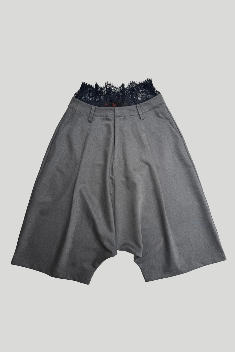 LACE WAIST BAGGY TROUSERS