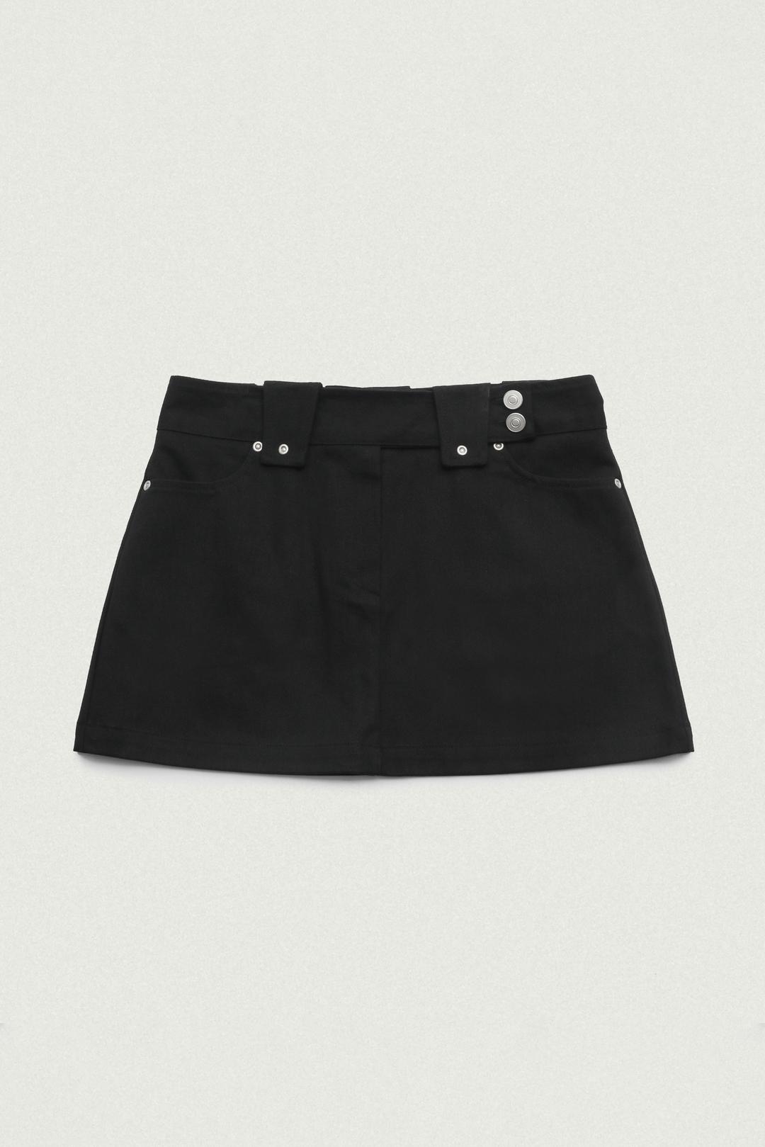 Rivet denim mini skirt (Black)