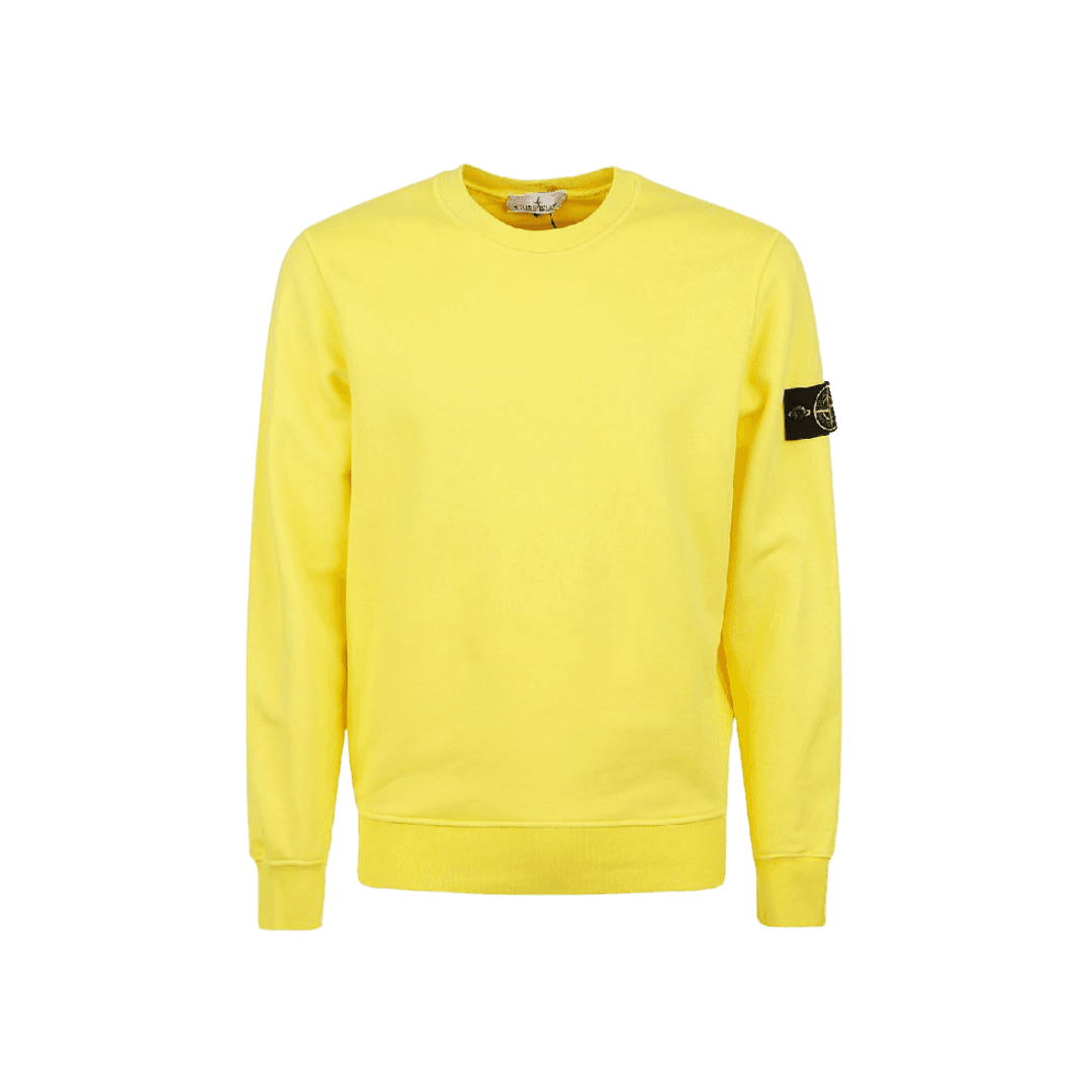 Stone Island 63051 Cotton Fleece Garment Dyed Sweatshirt Yellow - 23SS