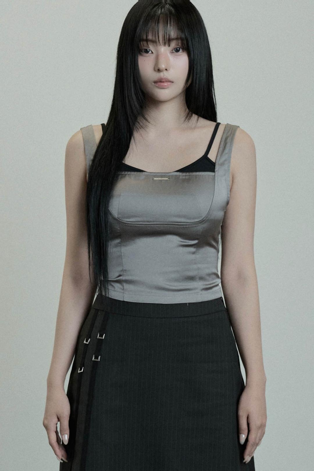 Baret Layered Tank Top (Charcoal)