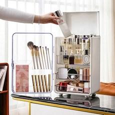 무타공마켓 완벽정리 대용량 화장품정리함 립스틱 브러쉬 자석도어 고급형