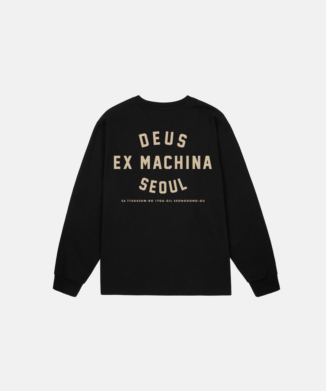 데우스 Seoul College Address Ls Tee (Black/Cream)
