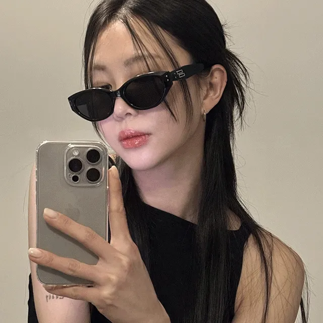[긱시크/데일리] 타원형 캣츠아이 선글라스 납작한 패션 뿔테 uv400