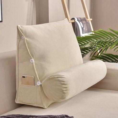 소하임 삼각 벨벳 등받이 쿠션, 크림아이보리, M(45 x 45 ...