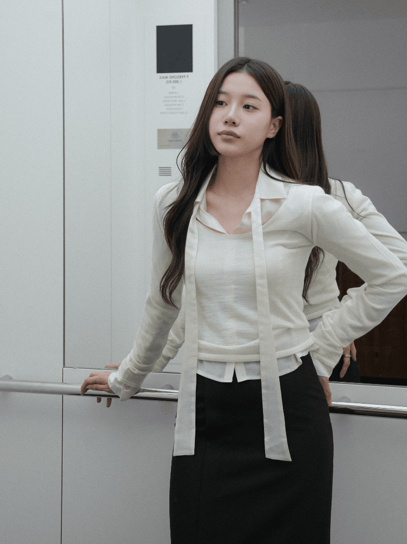 [NouArté] 로페 타이 블라우스 (크림)