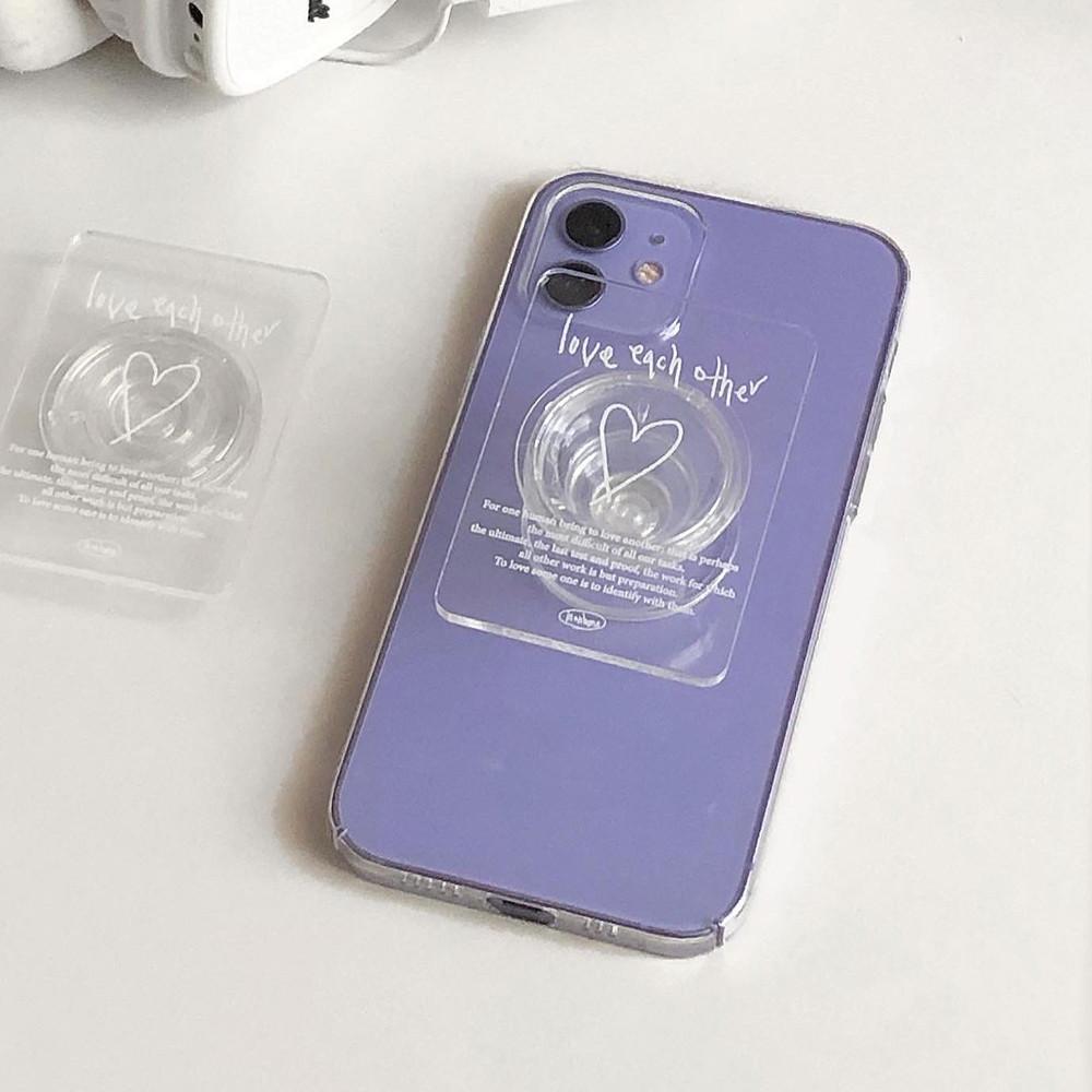 [가을에] 러브 투명 사각그립톡 / Love clear tok