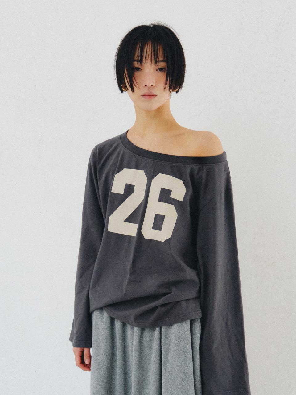 [PLZPROJECT]26 LONG-SLEEVE T-SHIRT, CHARCOAL