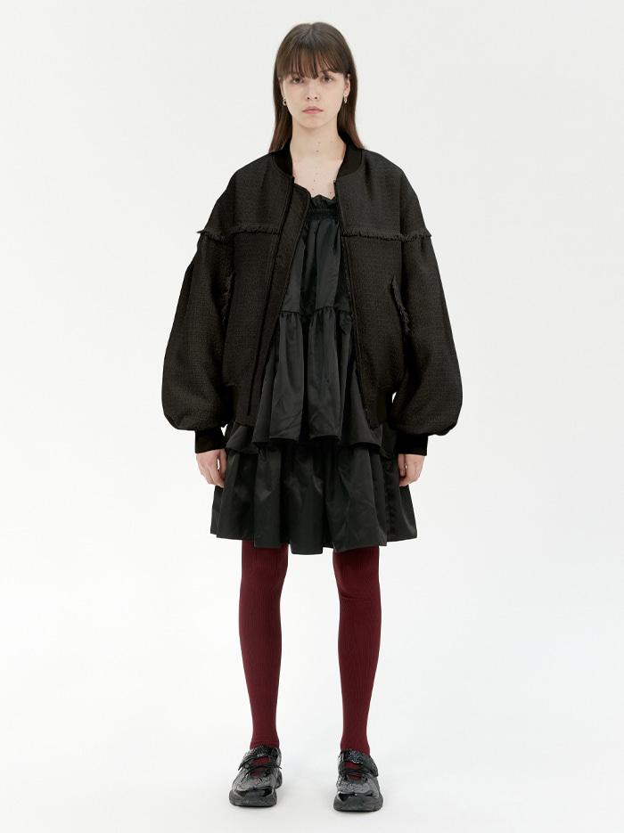 Tweed Bomber Jacket_Black