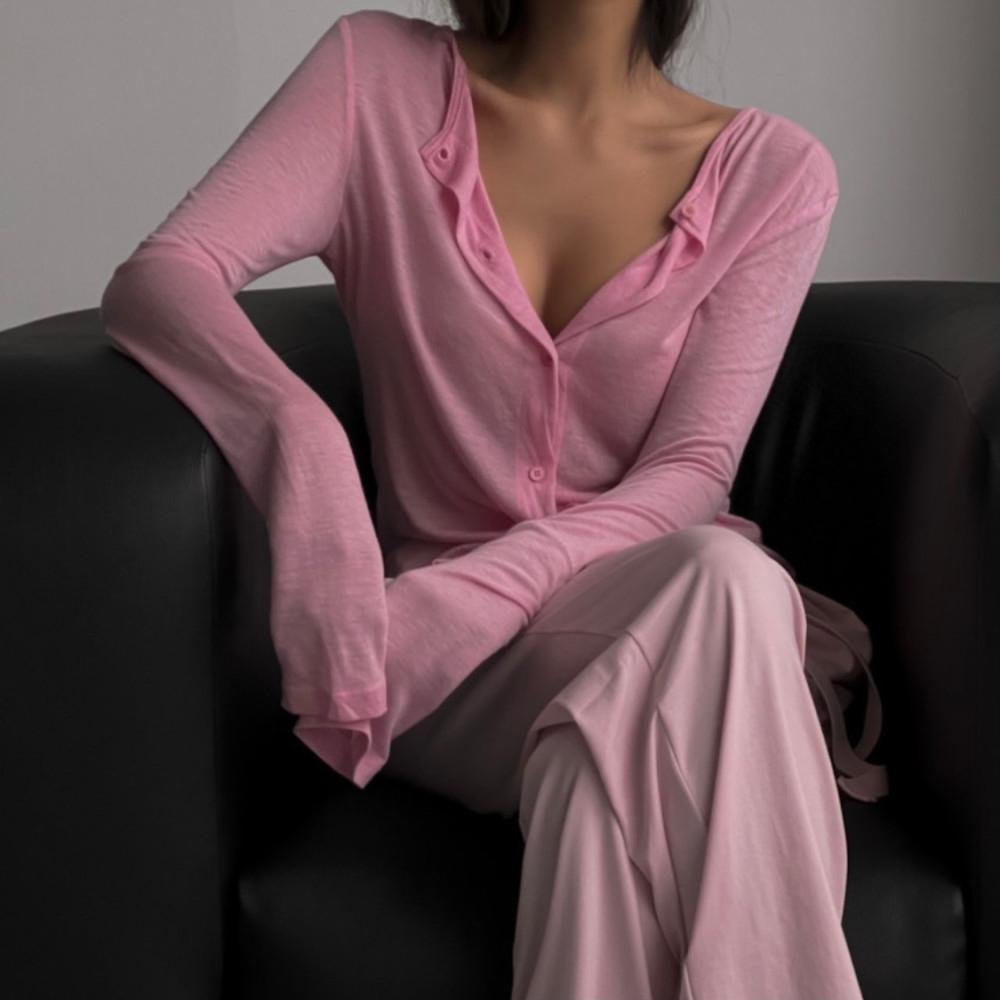 쉬즈 슬라브 버튼 텐셀 가디건 7color