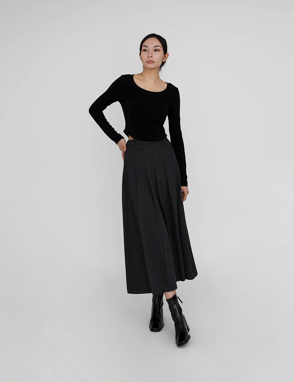 프론트플리츠 반밴딩롱스커트 TPBPT164X