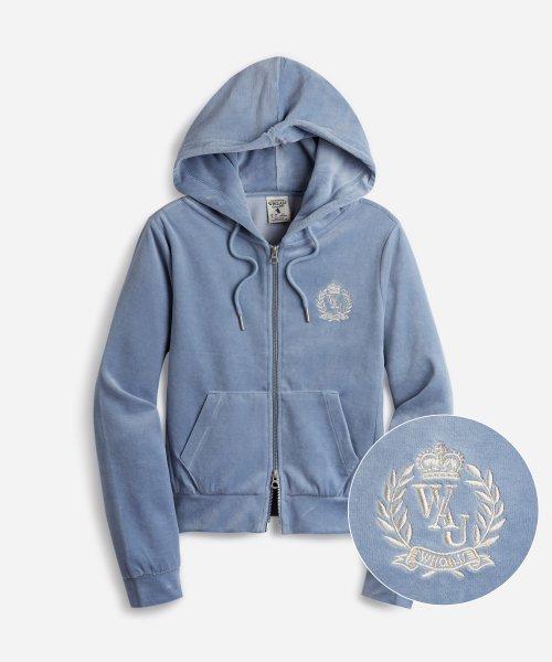 여성 벨루어 자수 후드집업 / WHMZD4V21F