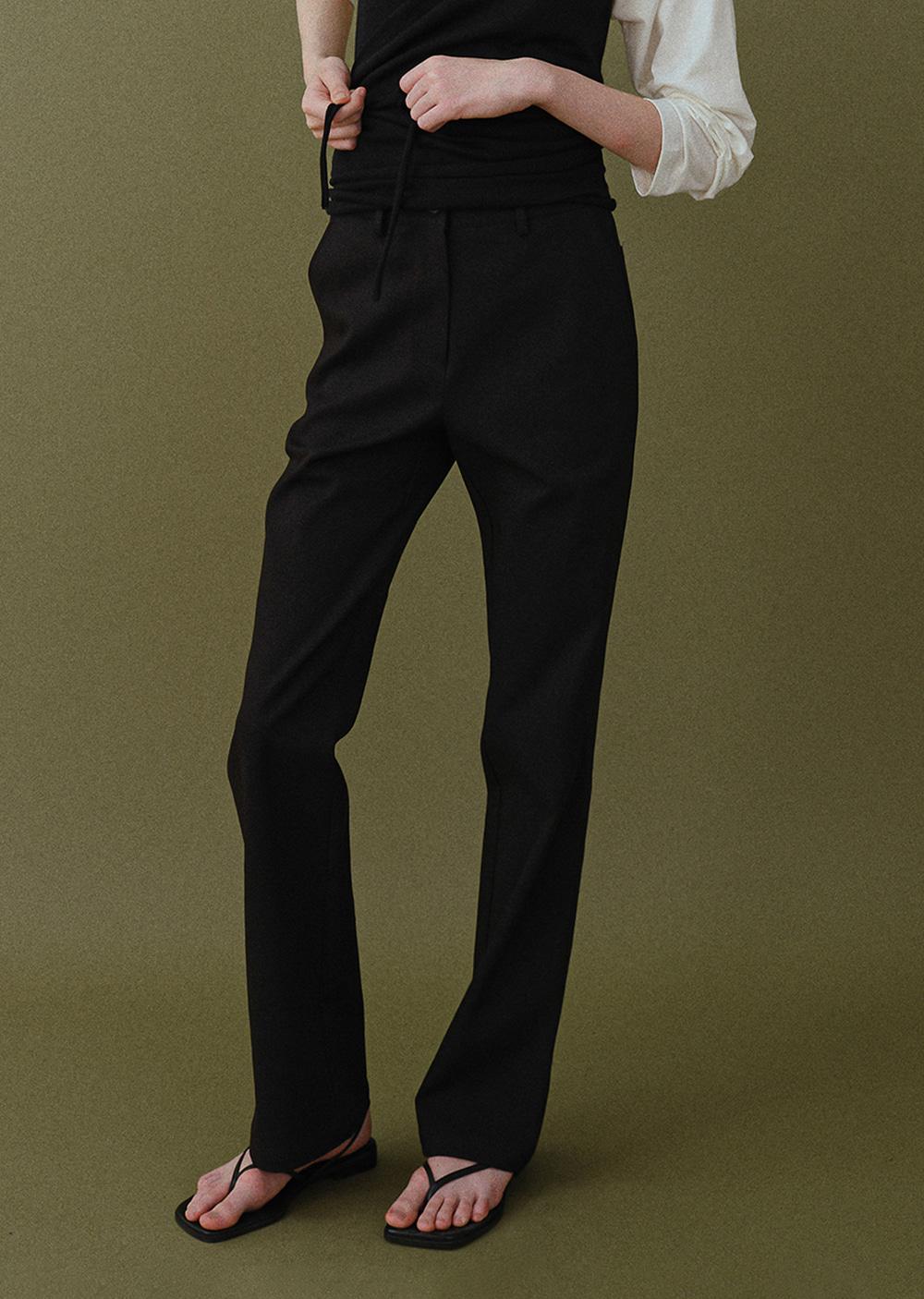 slop boots-cut pants (black)