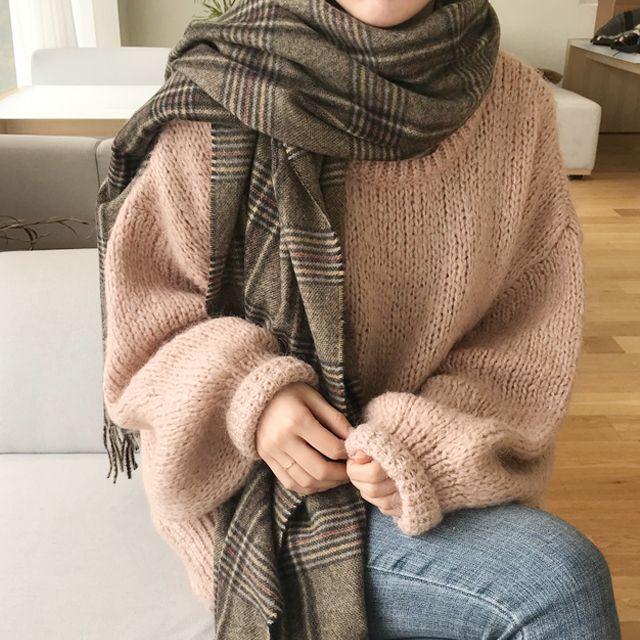 글렌체크 머플러