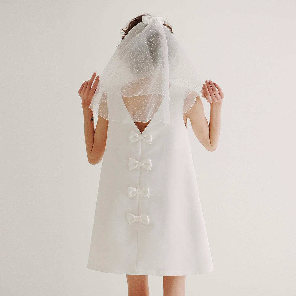 Bridal Hepburn Veil_white
