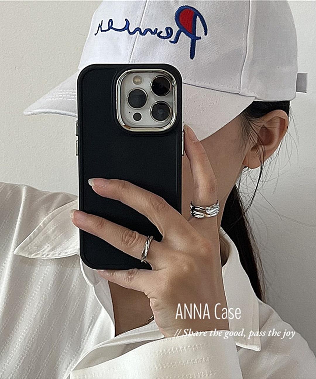 신상 당일출고🖤메탈 크롬 실버 프레임 블랙 아이폰케이스 커플 핸드폰케이스 ( 아이폰 7 8 se2 se3 X Xs XR 11 12 13 14 프로 맥스 )