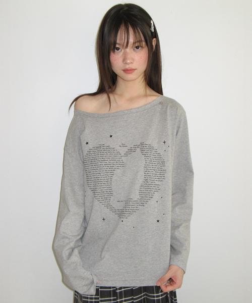 TYPE CAT OFF SHOULDER LONG SLEEVE GREY