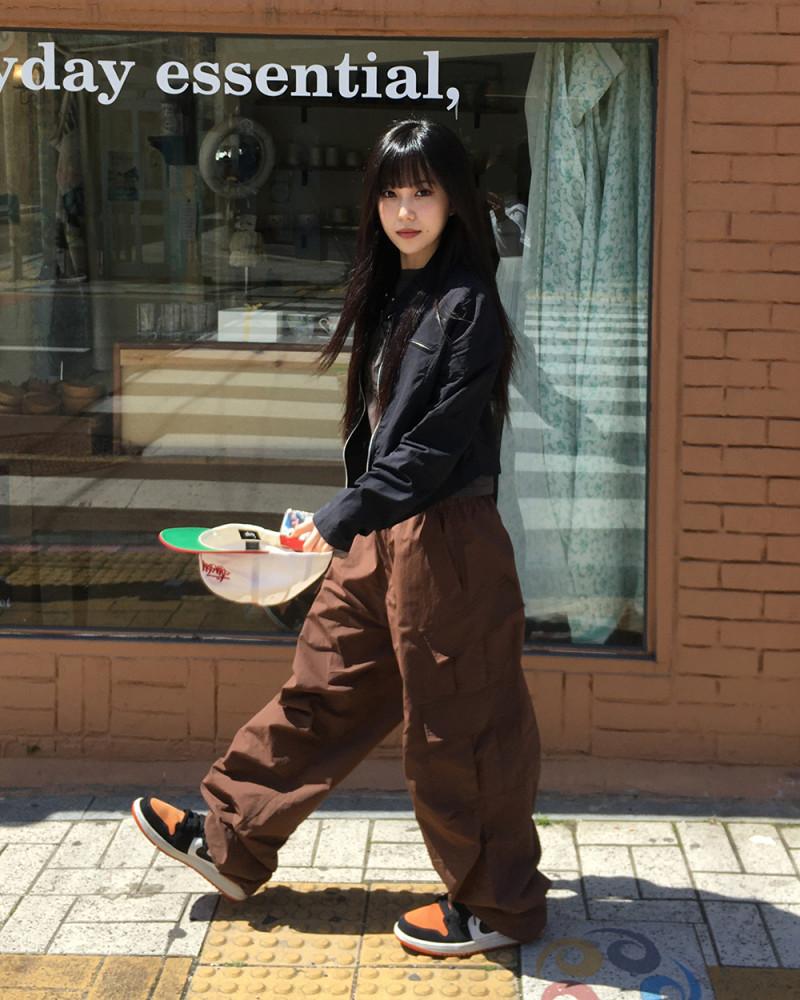 유니섹스 나일론 다이애그널 포켓 카고 팬츠 4c