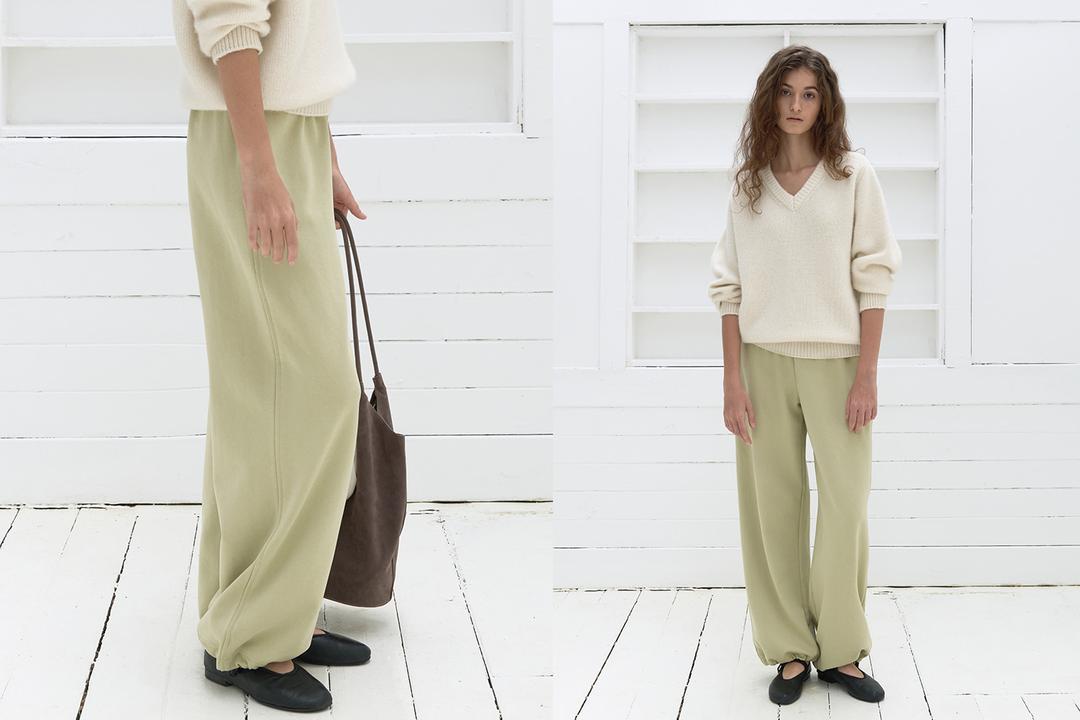 Standard two way sweatpants (light green)