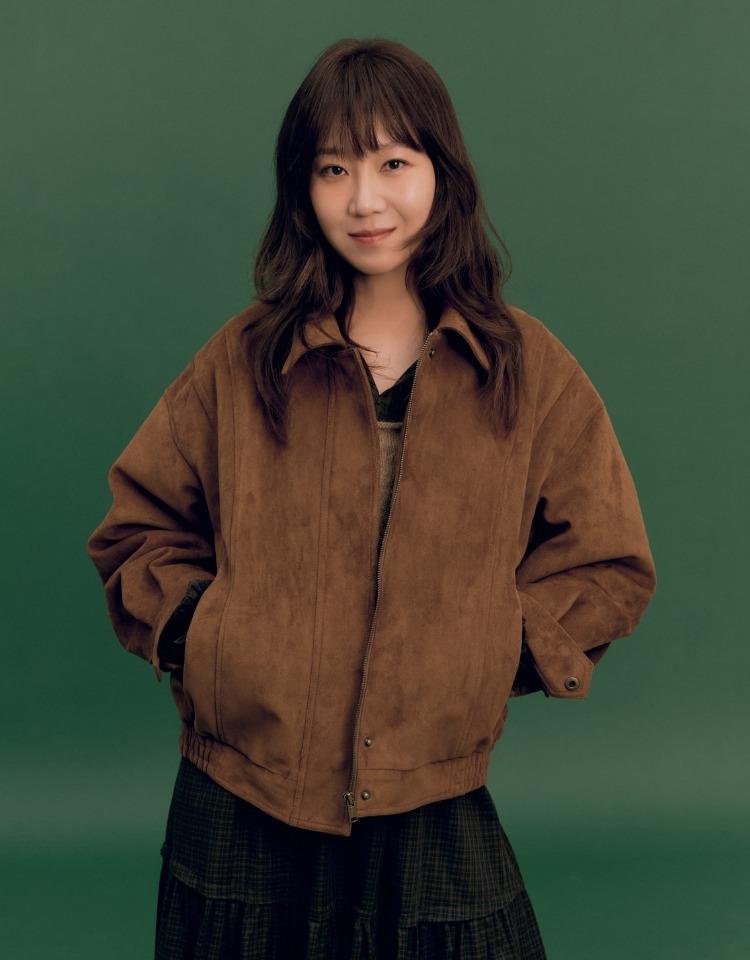 suede loose jacket - brown