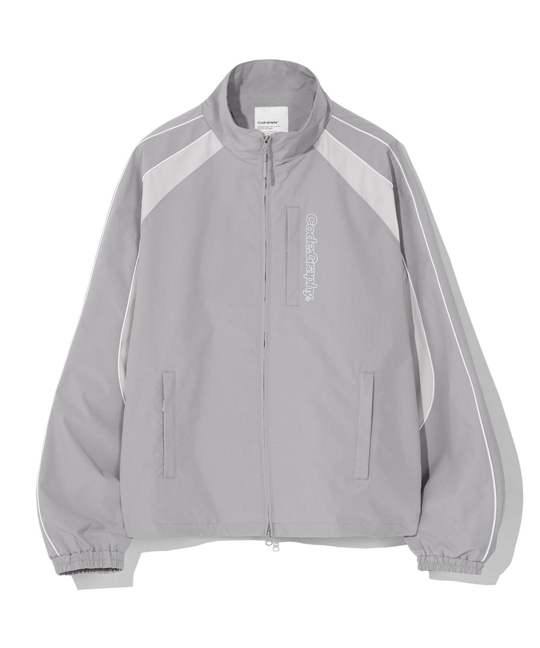 [배색ver.] 2-WAY 배색 테크 숏 자켓_그레이