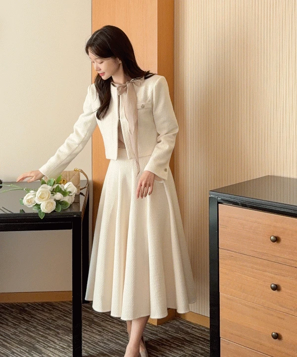 [Premium]아르떼 트위드 자켓 스커트 세트