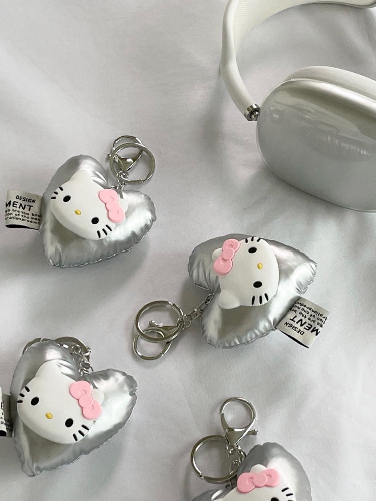 실버 하트 핑크 키티 미니 가방 키링 / 키홀더 / 열쇠고리
