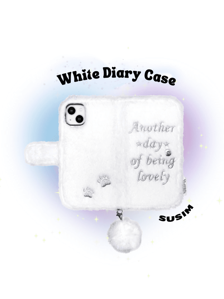 수심 White Diary Case 화이트 다이어리 케이스 아이폰 지갑형 포켓 유니크