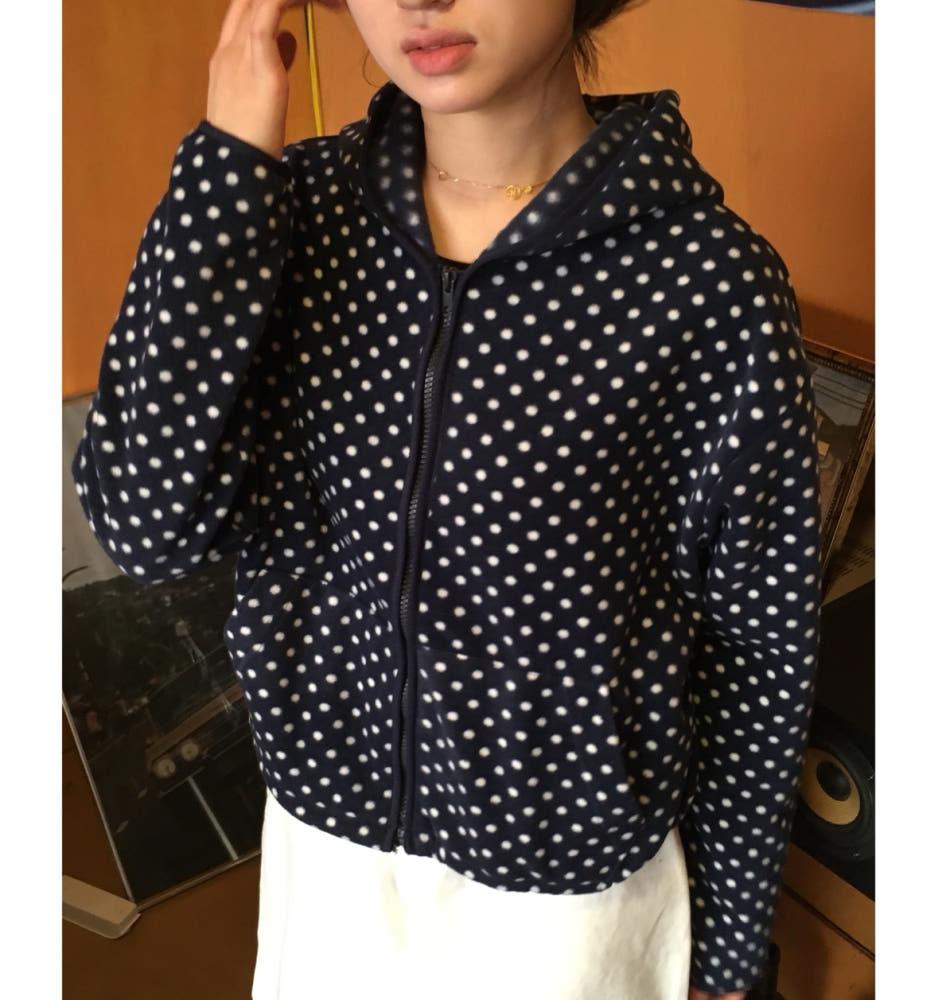 도트 집업 후리스(2color)