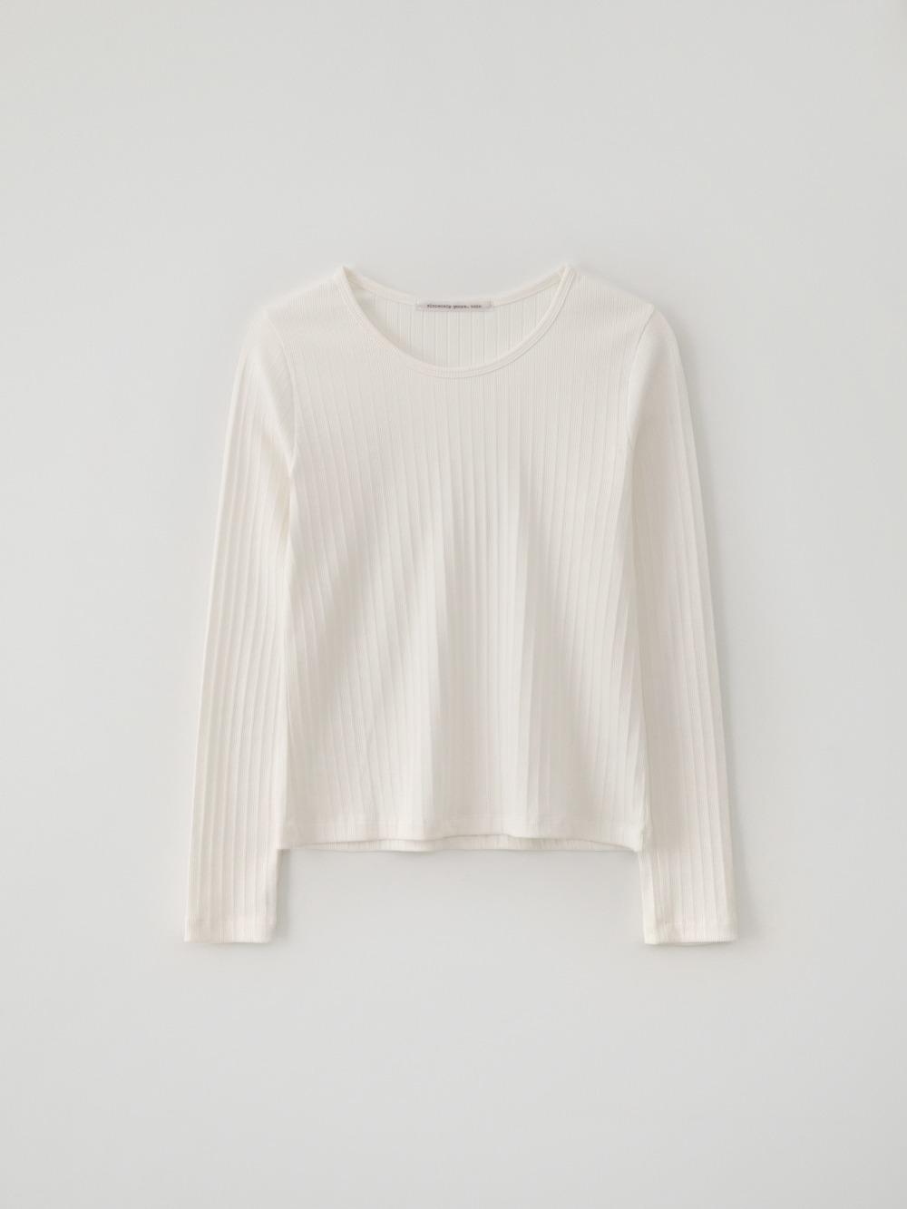 [1차 재입고] Ribbed U-neck Tee(Ivory)