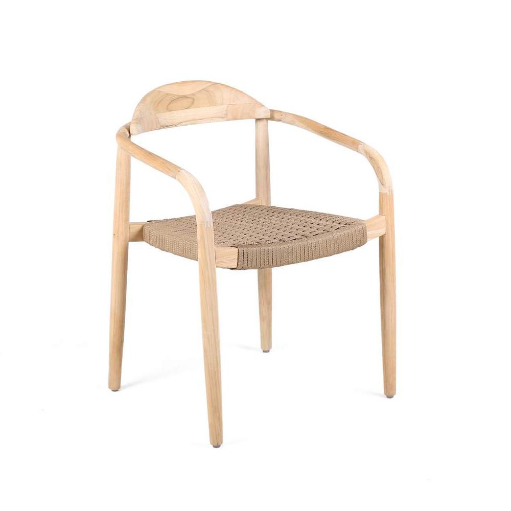 Slättö karmstolflätning latte, obehandlat teakstativ