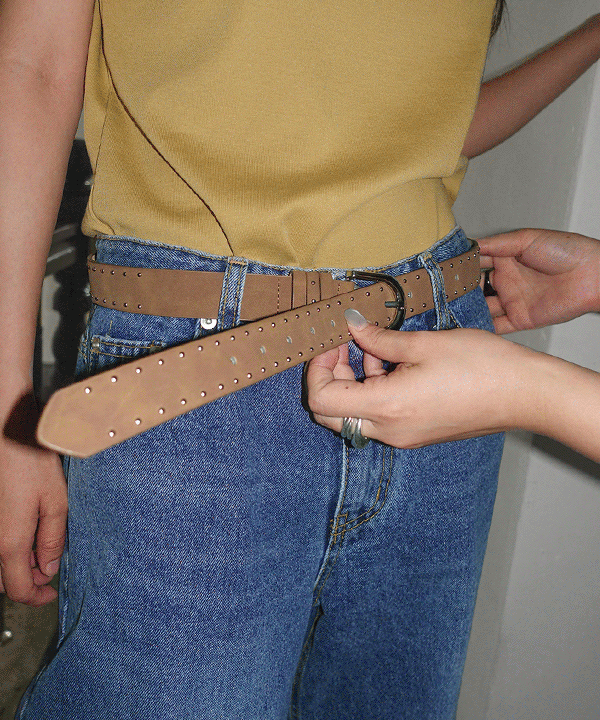 모렌트 [무료배송] 마우라 스웨이드 웨스턴 스터드 벨트