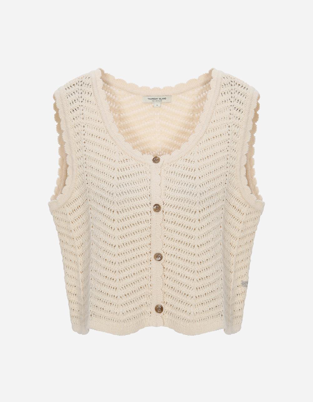 [Thursday Island]_T252AVT321W_스카시 변형 니트 베스트