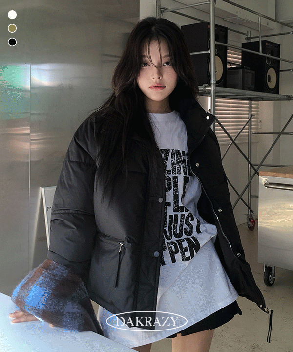 [1+1할인/기획특가] 로엔 하이넥 오버핏 포켓 패딩