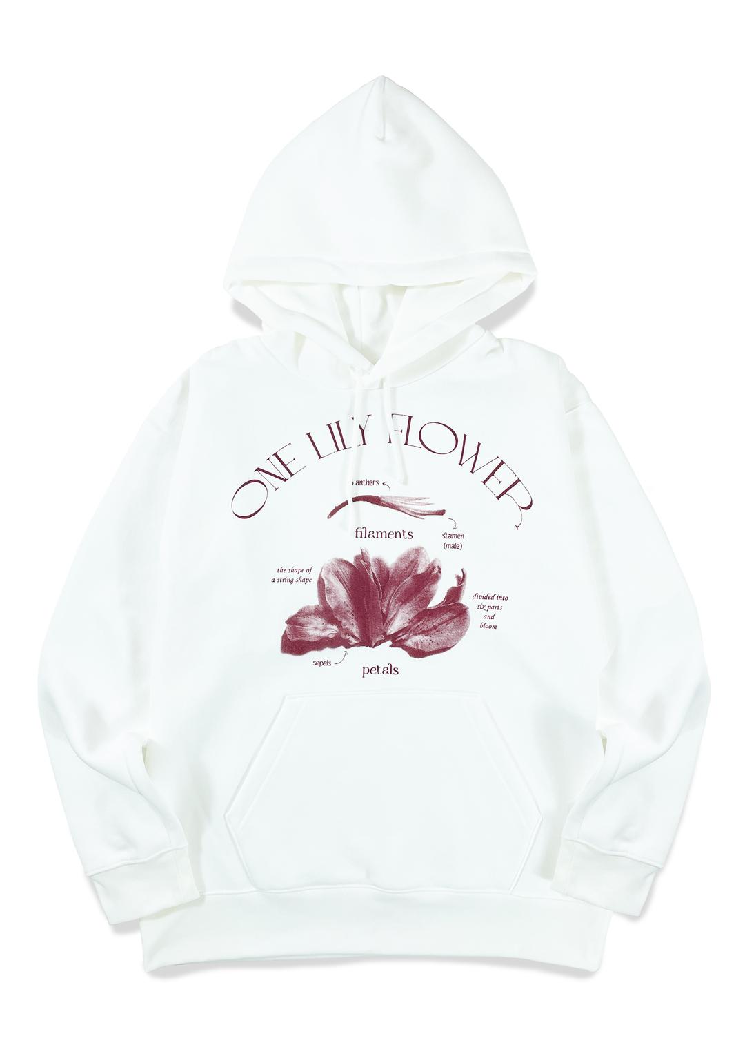 One Lily flower Hoodie (White)