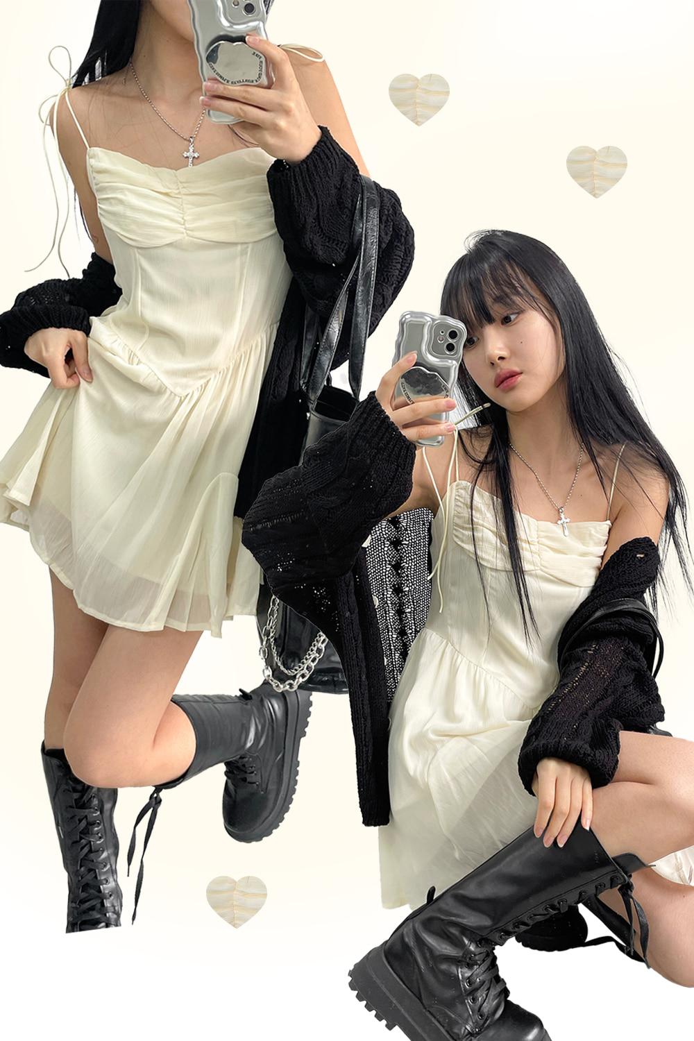 poem shirring mini dress