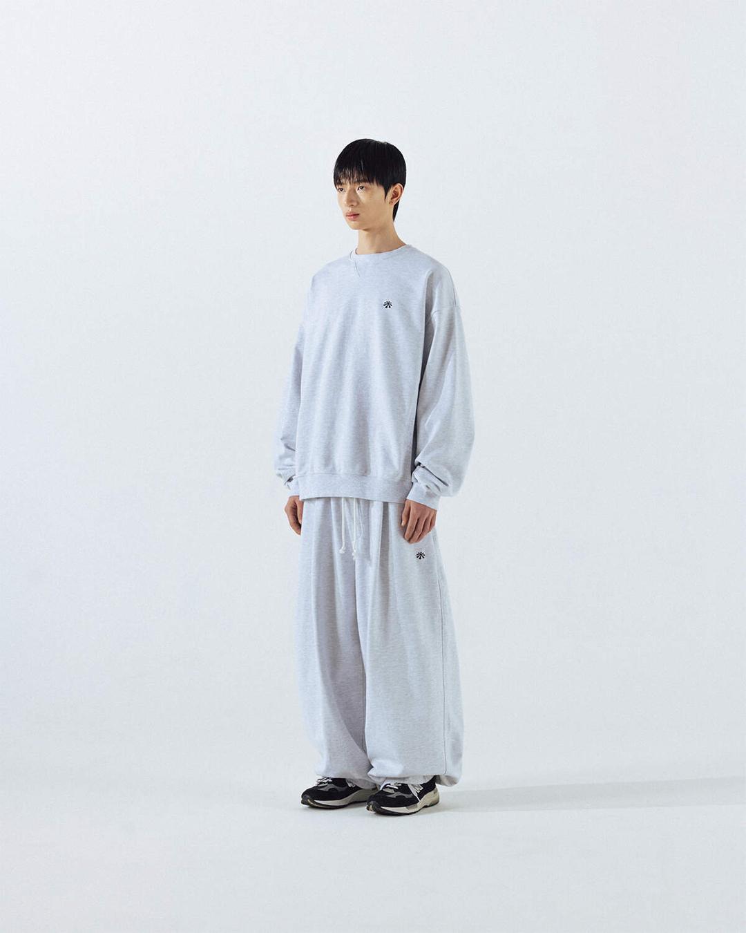 [AG] Steady Symbol Sweat Set up - White Melange