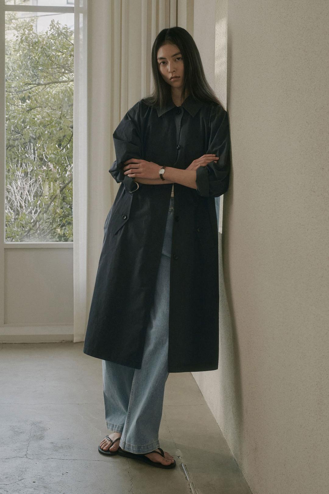 YVONNE WASHED TRENCH COAT_DEEP SLATE