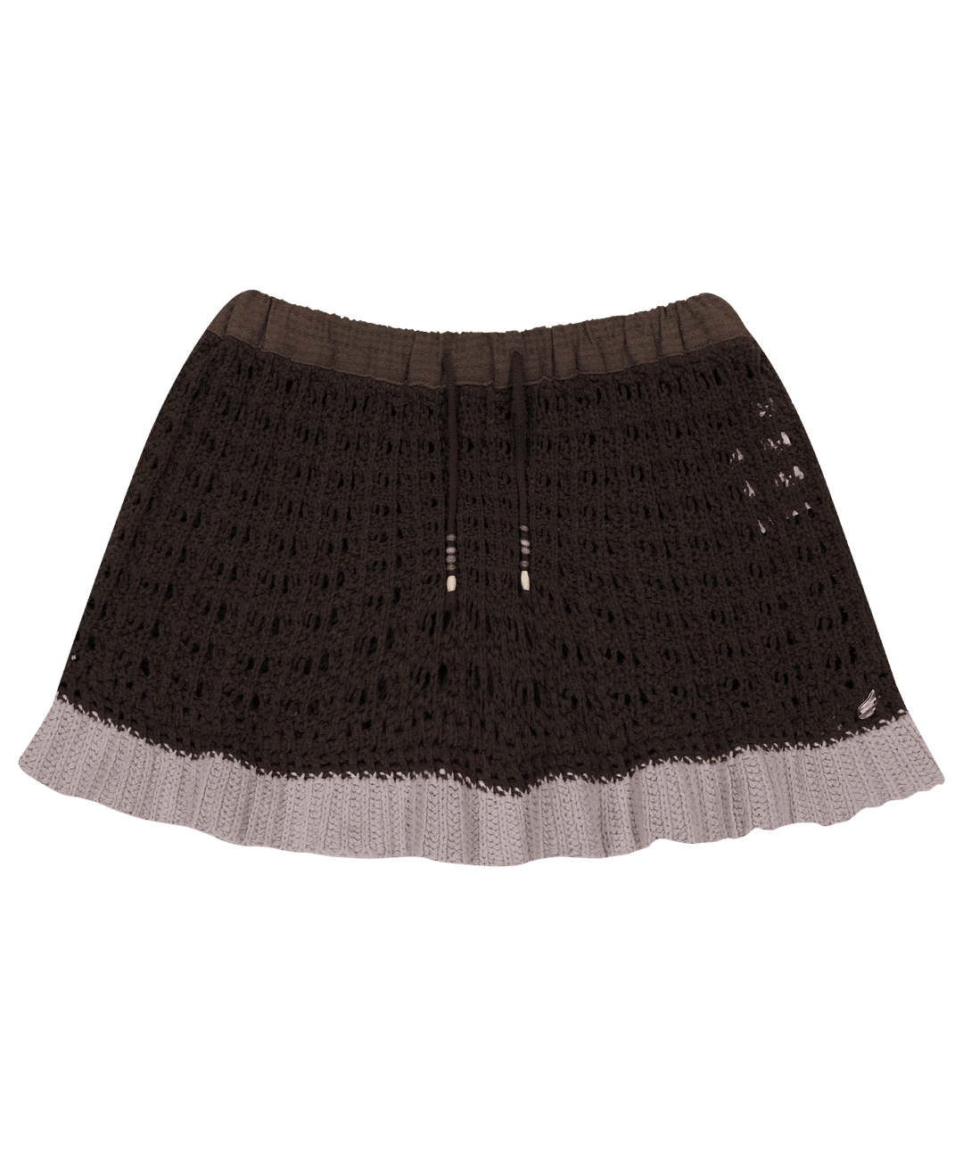 LAYERED KNIT SKIRT BROWN
