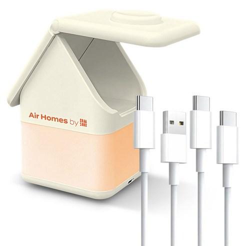 감성전자 4in1 무드등 고속 무선 충전기 C TO C + C TO USB 1m 케이블 2종 세트