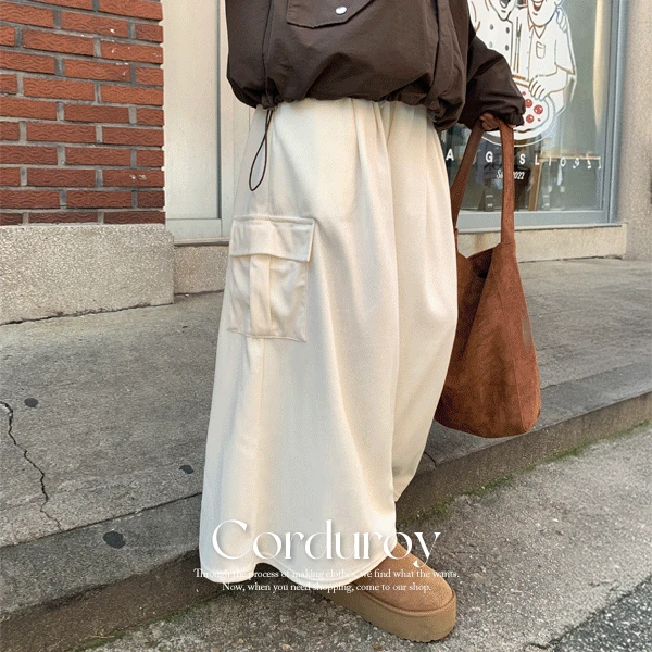 [1+1]코듀로이 맥시 롱 버뮤다 팬츠