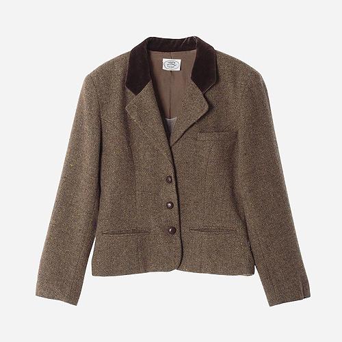 laura ashley 로라애슐리 벨벳카라 트위드자켓