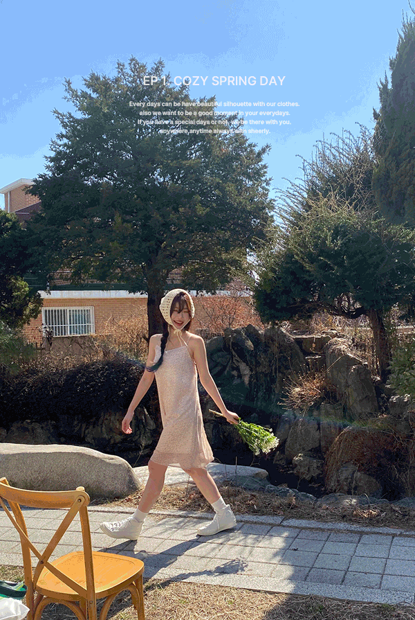 [66-100][SHEERLY]플라워 쉬폰 나시 원피스(끈조절)