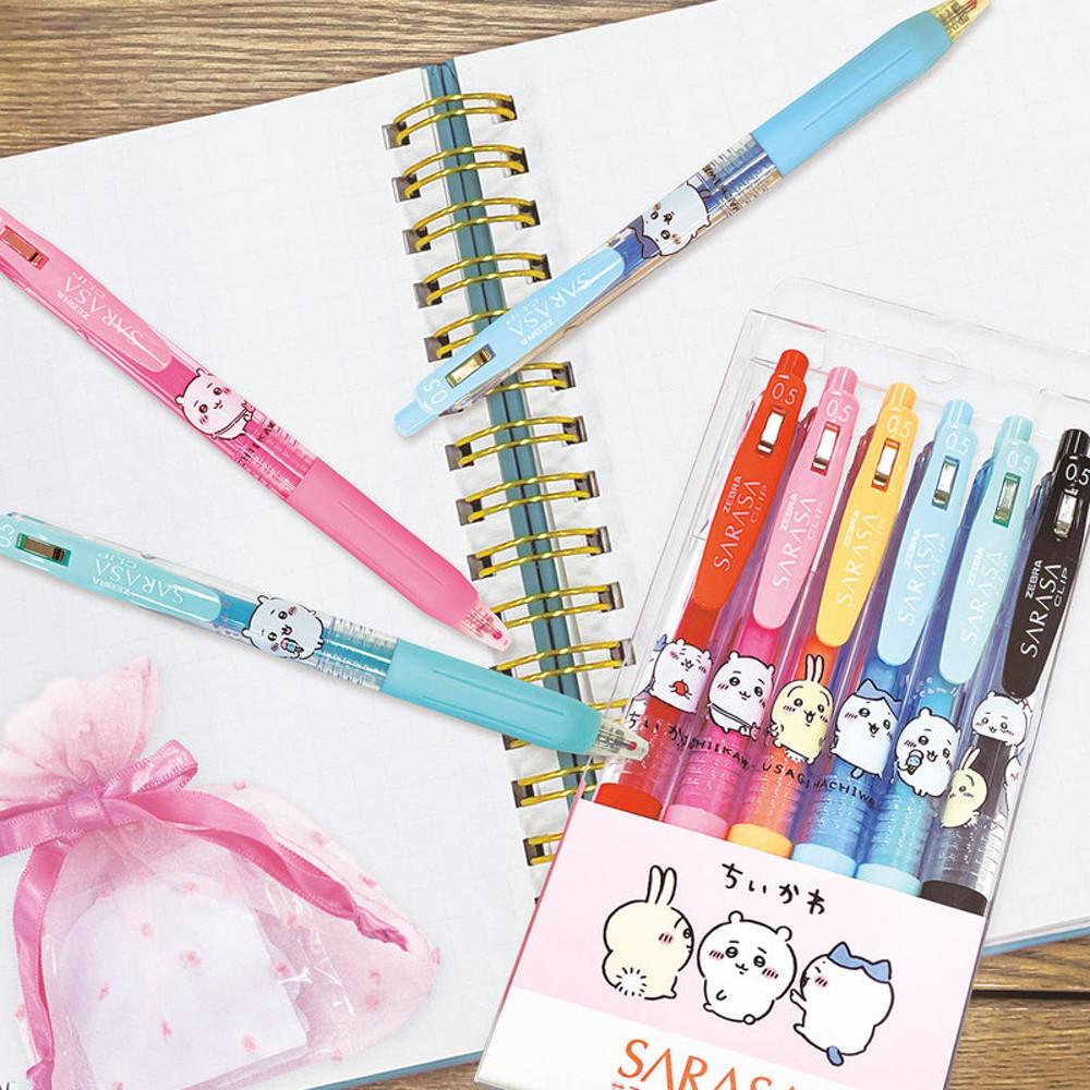 치이카와 하치와레 우사기 zebra 사라사 6색 볼펜 세트