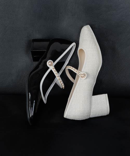 チェーンストラップメリージェーンパンプス