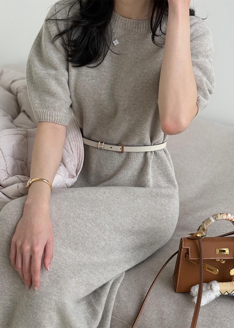 우아한* 브랜드라인* 르베 홀가먼트 니트 롱 원피스 (베이지 브라운) 강추*