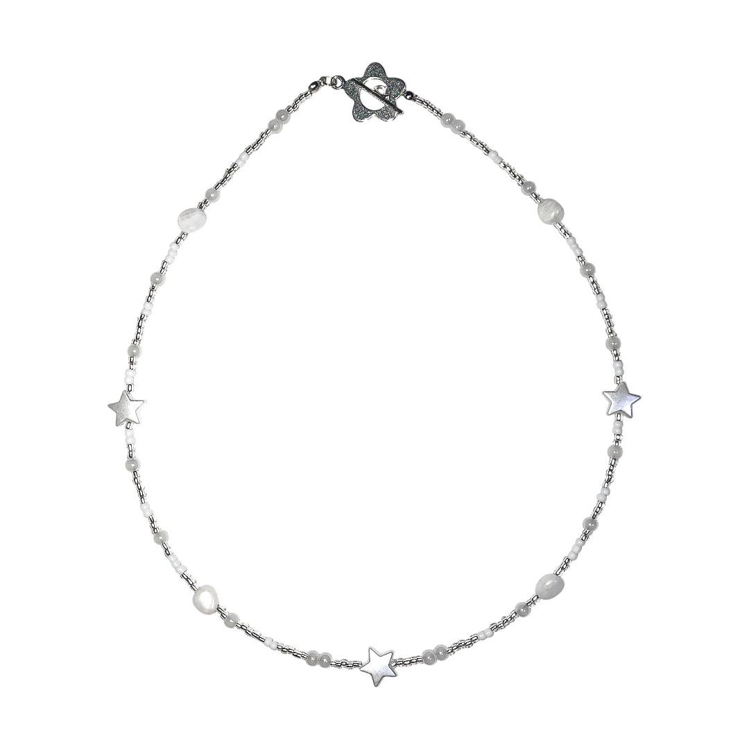 light gray star neckalce